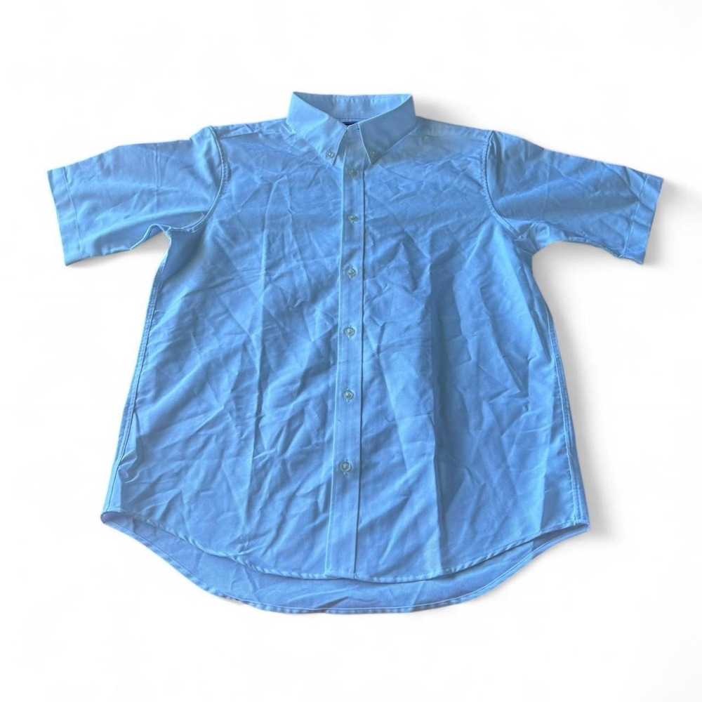 Lands' End Classic White Button Up Men’s Polo Size L